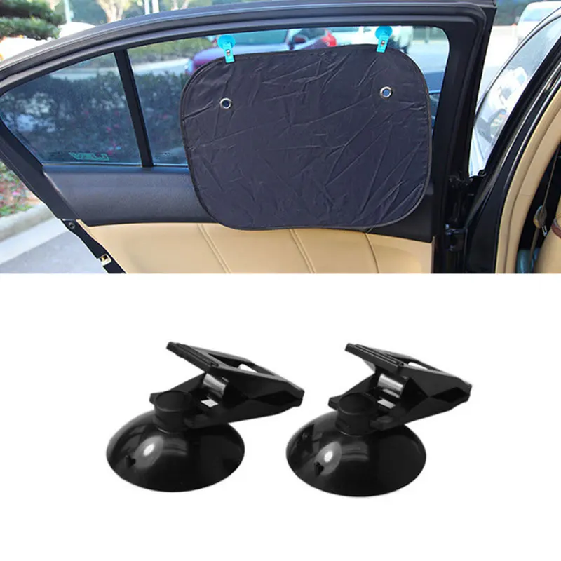 

2pcs/pack Car Interior Window Mount Black Suction Cap Clip Plastice Sucker Removable Holder For Sunshade Curtain Towel Ticket