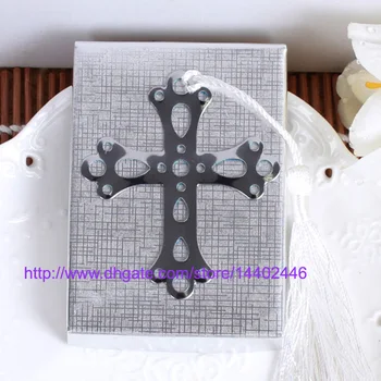 

100pcs Free DHL Shipping stainless steel Cross Bookmark For Wedding Baby Shower Party Bookmarks Favor Gift
