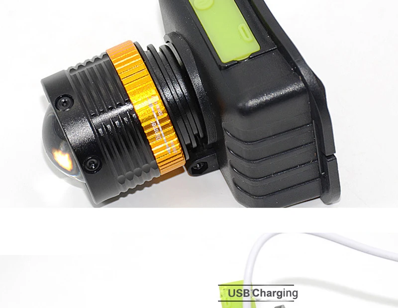 AIMIHUO LED Headlight Powerful USB Rechargeable Head Flashlight Fishing Head Lamp Built-in 18650 Battery Zoomable LED Headlamp  (16)