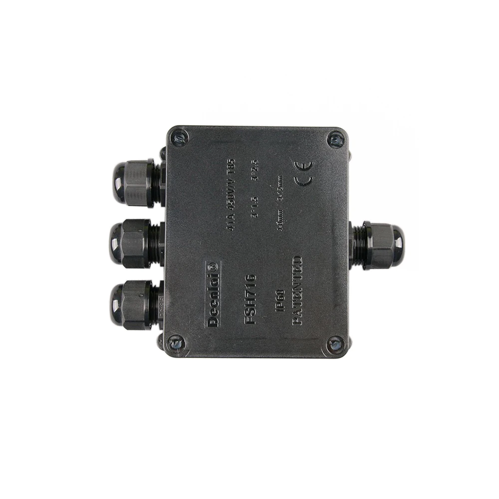 Черный IP68 Водонепроницаемый УФ Sunproof Открытый 5 Way 120x95x50 мм кабеля провода разъемы