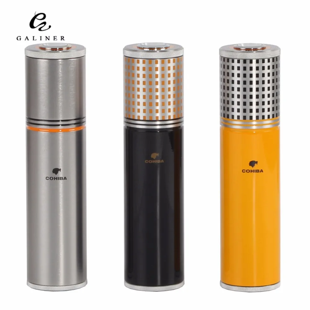 Cohiba Cigar Travel Humidor Portable Aluminum Jar Outdoor Mouse Over To Zoom In