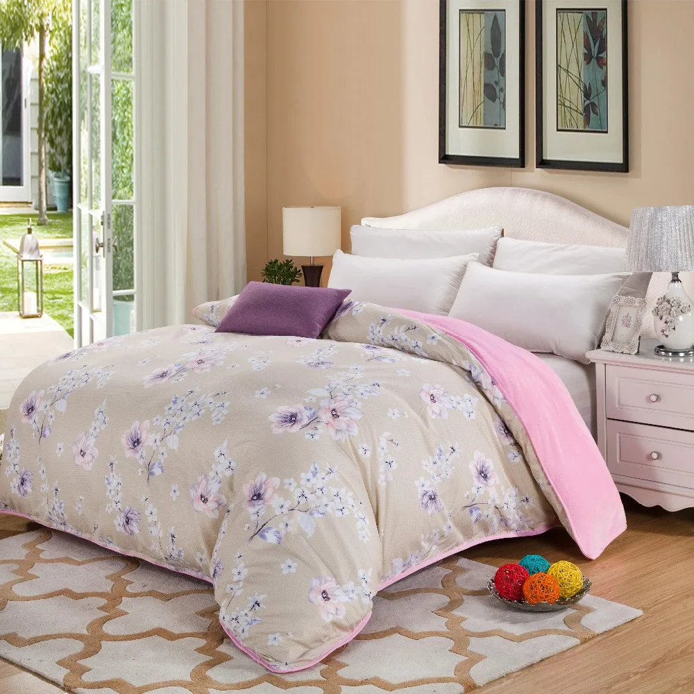 twin full queen king size Flannel Winter Thick Duvet cover sets Warm