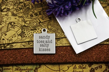 

10pcs--stainless steel charms"sandy toes and salty kisses "5 style for choosing DIY Charms Pendants