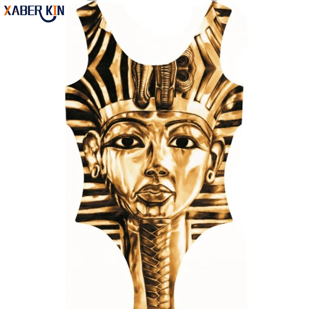 Printed Gold Egyptian Pharaoh image Bikini Women's sexy swimwear sexy