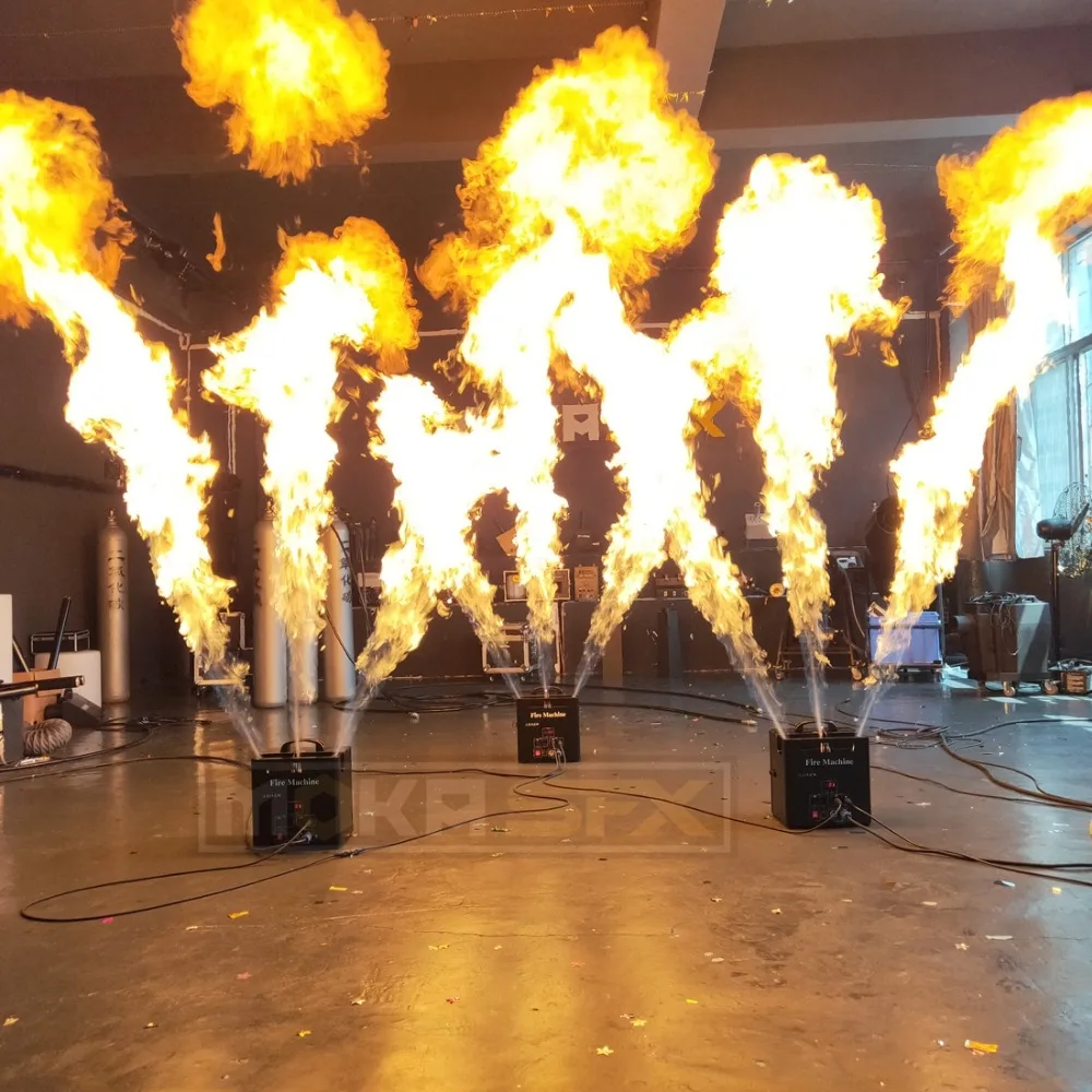 США шток тройной способ огонь пламя машина оборудование для создания сценических эффектов DMX генератор огня управления для ночного клуба