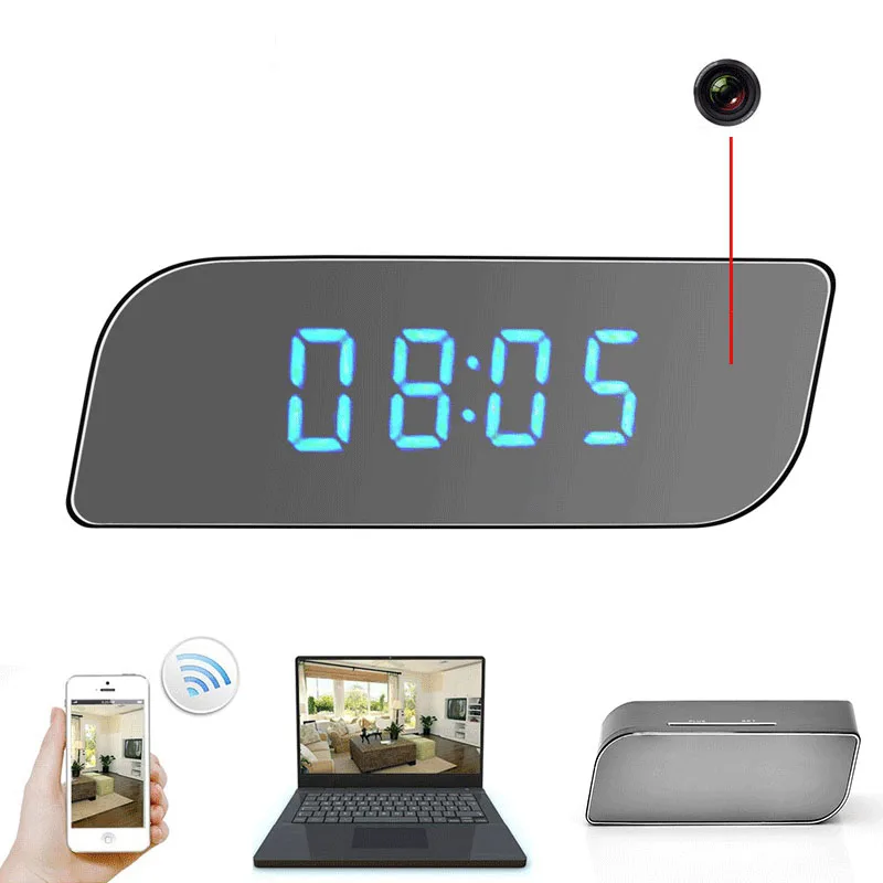 CCTV 720P WIFI Mini Camera Time Alarm Wireless Nanny Clock P2P Security Night Vision Motion Detection Home Security IP Camera
