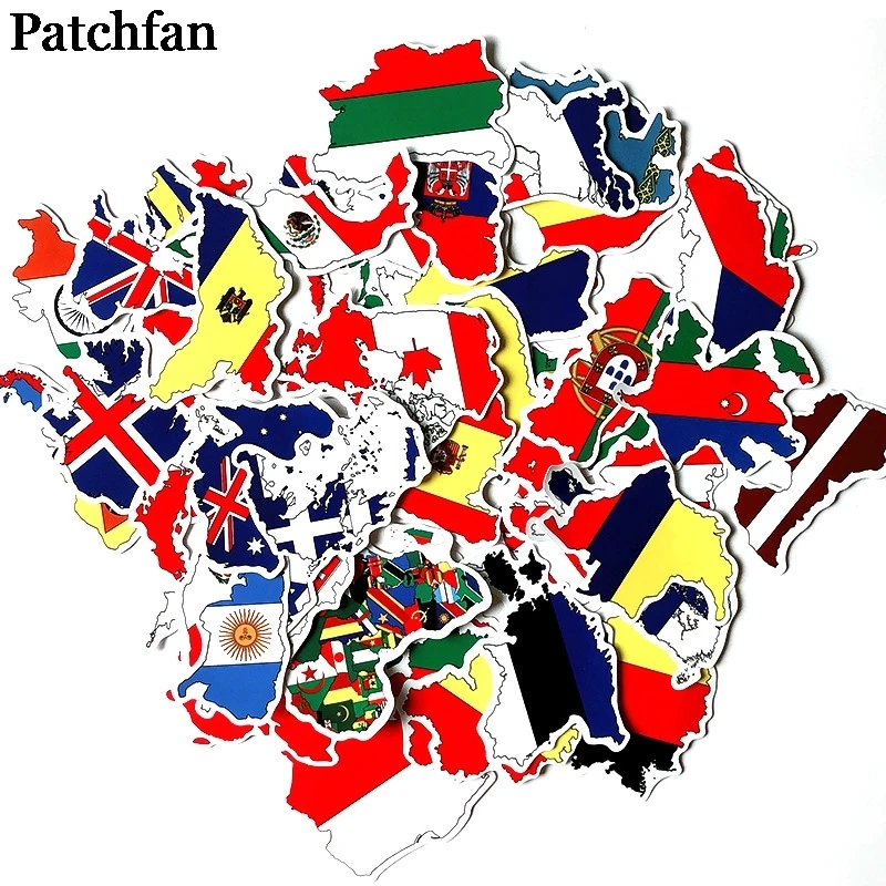 Patchfan 45 шт. национальные флаги детская игрушка наклейка для DIY Скрапбукинг альбом багаж ноутбук трафарет Водонепроницаемая наклейка A2043