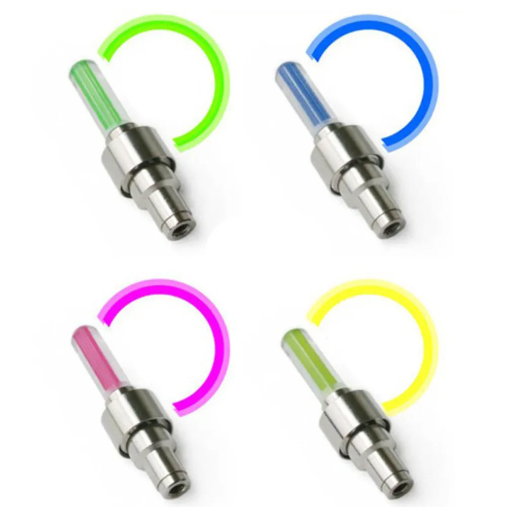 Top Bike Tire Air Cover Rim Wheel Stem CapHoukiper 2 Pcs Bicycle Lights Neon Color Tyre Wheel Valve Cap Light LED Lamp Flash#h 6
