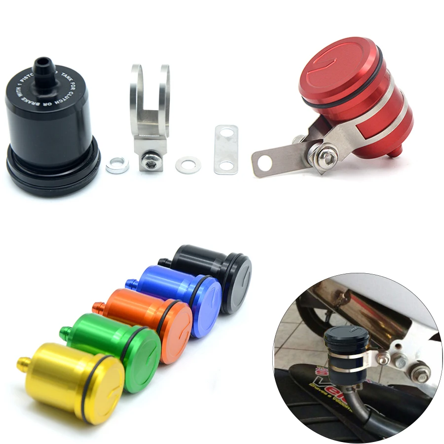 Universal Billet Rear Brake Clutch Tank Motorcycle Fluid Reservoir Oil Cup For Kawasaki Z800 Z750 Z1000 ZX1400 Z1000SX ER6R EN6F