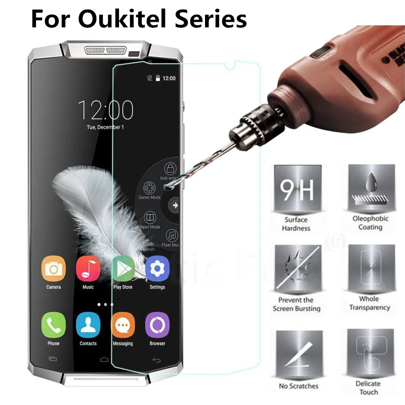 

2pcs 9H Tempered Glass Screen Protector For Oukitel C4 c5 K10000 K6000 k4000 U7 Pro Protective Premium Anti-Explosion Film Guard