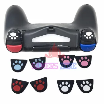 

12Sets Cat Paw Custom Design Silicon Trigger Buttons Sticker W/ Adhensive for PS4 Controller L2 R2 Button Cover
