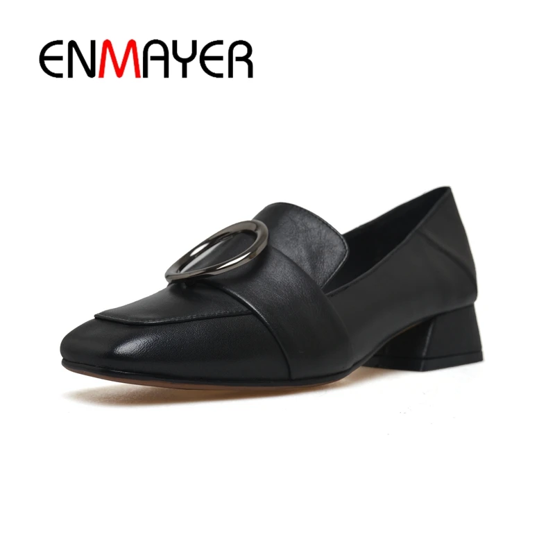

ENMAYER Woman Shoes Square Toe Women Pumps High Heels Party Wedding Low Med Heel Shoes Kitten Heels Metal Size 34-39 White CR439