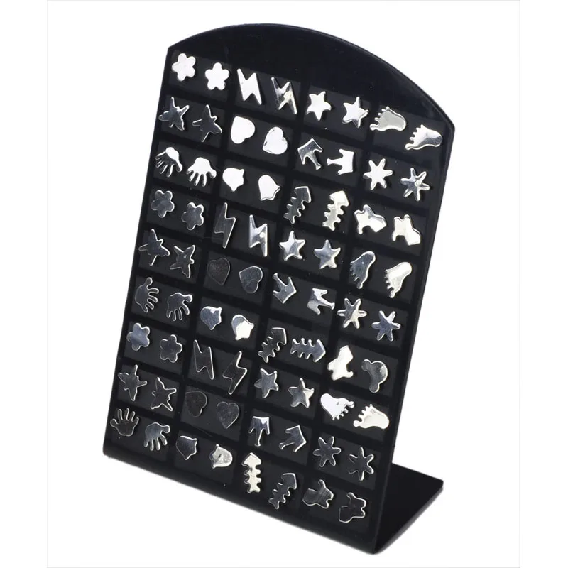 

PINKSEE 36 Pairs/Pad Surgical Stainless Steel Random Pattern Letters Stud Earrings for Women Girls Fashion Ear Piercing Jewelry