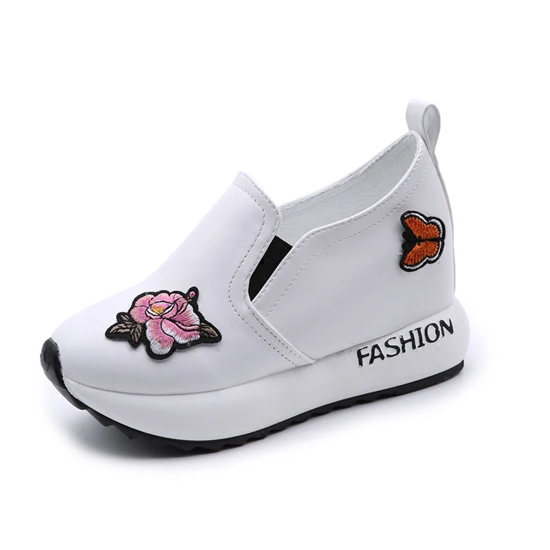 

Dropshipping Women Casual Shoes Height Increasing Flower Breathable Women Walking Flats Trainers Shoes Autumn Platform