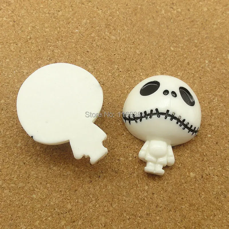 1pcs/lot resin flat back Halloween white ghost 28mm Cabochons Hair Bow Center DIY Christmas decration C119-1