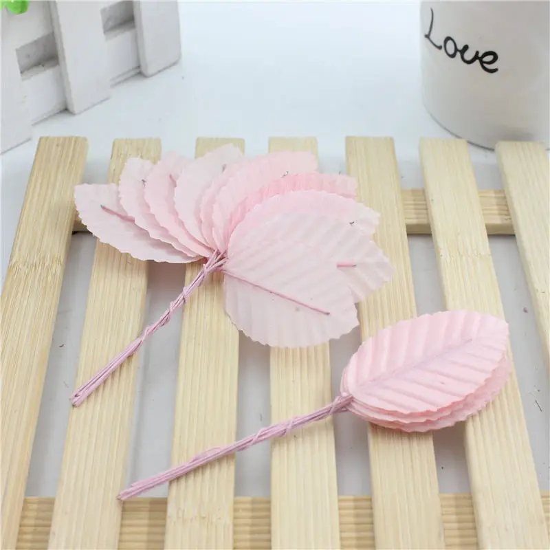 Cheap 10 pieces / lot 5 cm Silk Leaf-shaped Green Leaves Artificial Flower For Wedding Decoration DIY Scrapbooking