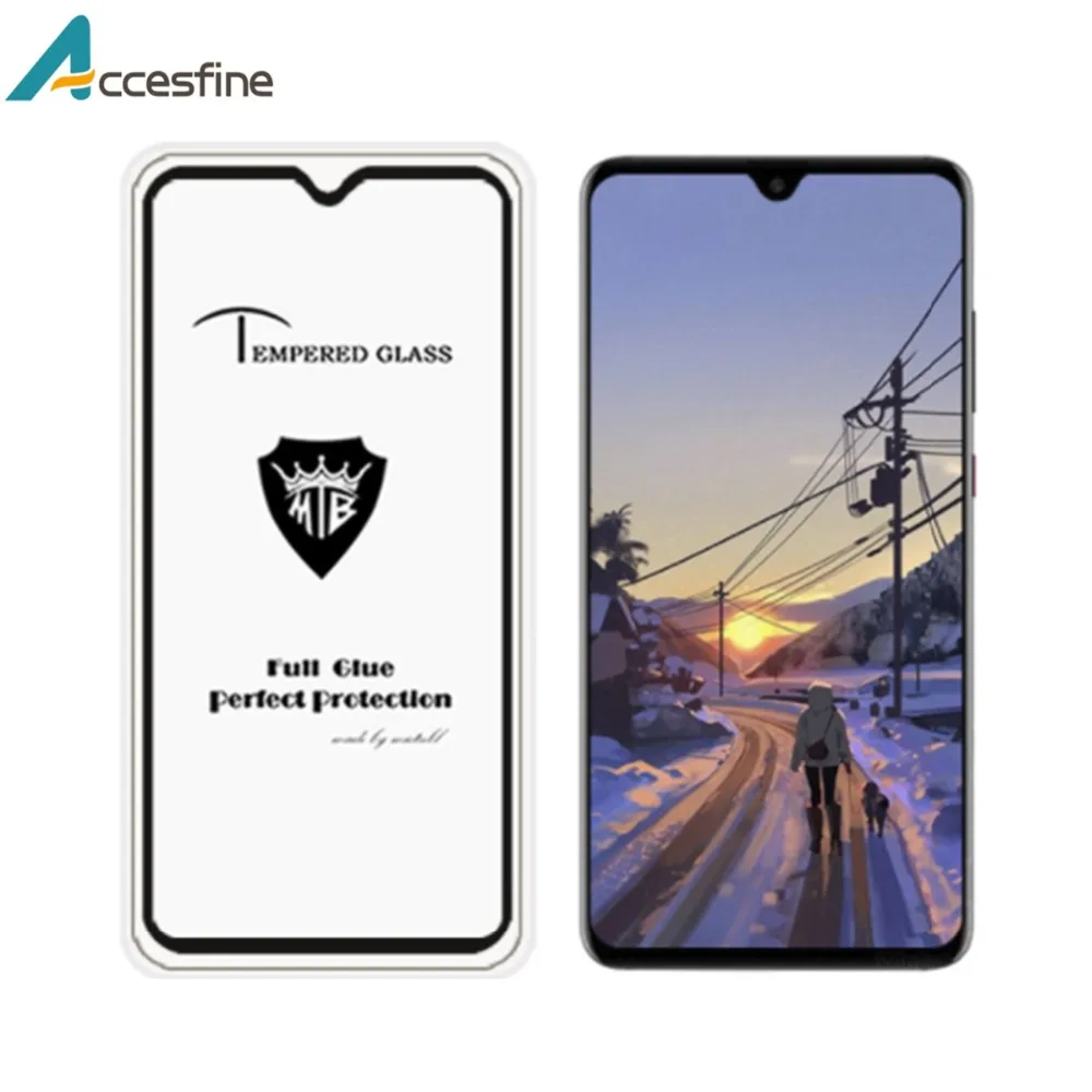 ACCESFINE 2.5D 9H Full Coverage Tempered Glass For Huawei Mate 20 Glue Screen Protector Film Protective | Мобильные телефоны и