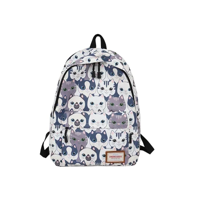 

Women School Students Back Pack Female 14-15.6 Inch Laptop Cute Book Bag for Girls Waterproof Cat Printing Backpack