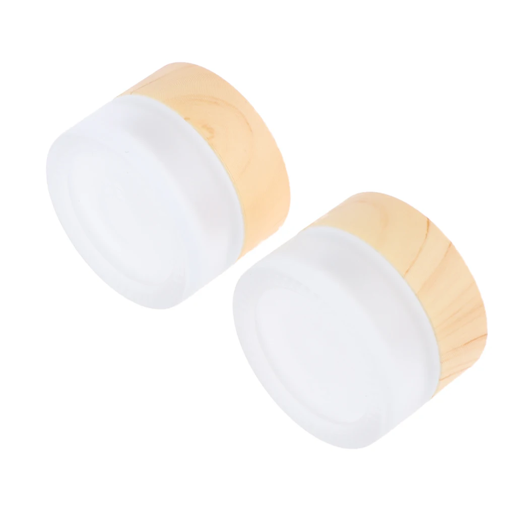 Pack of 10 Round Frosted Glass Jars, with Inner Liners & Lids ( 5 Sizes, 2 Per Size)