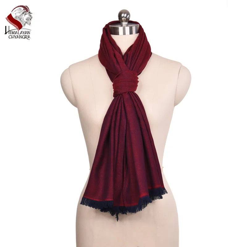 Непальские чистый Австралийский Марино шерсть тонкий платок шарф мягкие и теплые и удобные высокое качество - Цвет: Red Dark Blue