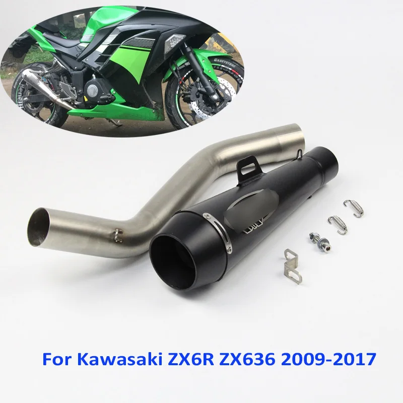 ZX6R ZX636 скольжения на мотоцикл полный выхлопных газов Совет выхлопных газов Системы Средний Соединительная труба подключения трубки для