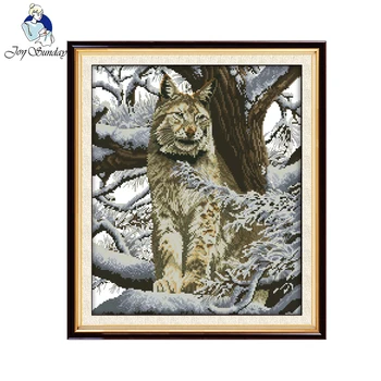 

Joy Sunday Snow Leopard Counted Cross Stitch 11CT14CT Printed Cross Stitch Sets Animals Cross-stitch Kits Embroidery Needlework