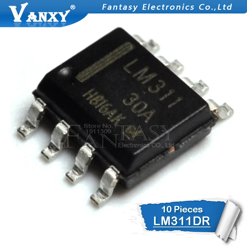 10 шт. LM311DR SOP8 LM311 лапками углублением SOP-8 SMD 311DR оперативный усилитель LM311D стандартного режима работы