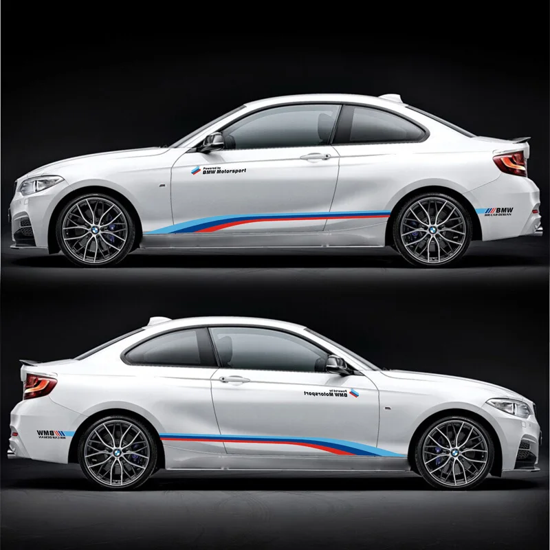 

World Datong sport auto stickers For BMW M1 M2 M3 M4 M5 320iM car Both side body sport auto stickers