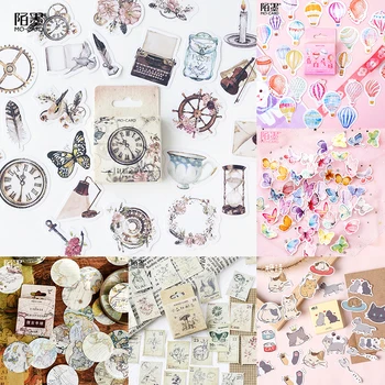 

45pcs/box Stationery Stickers Retro DIY Planet Sticky Paper Kawaii Scrapbooking Stick Label Diary Album Stickers
