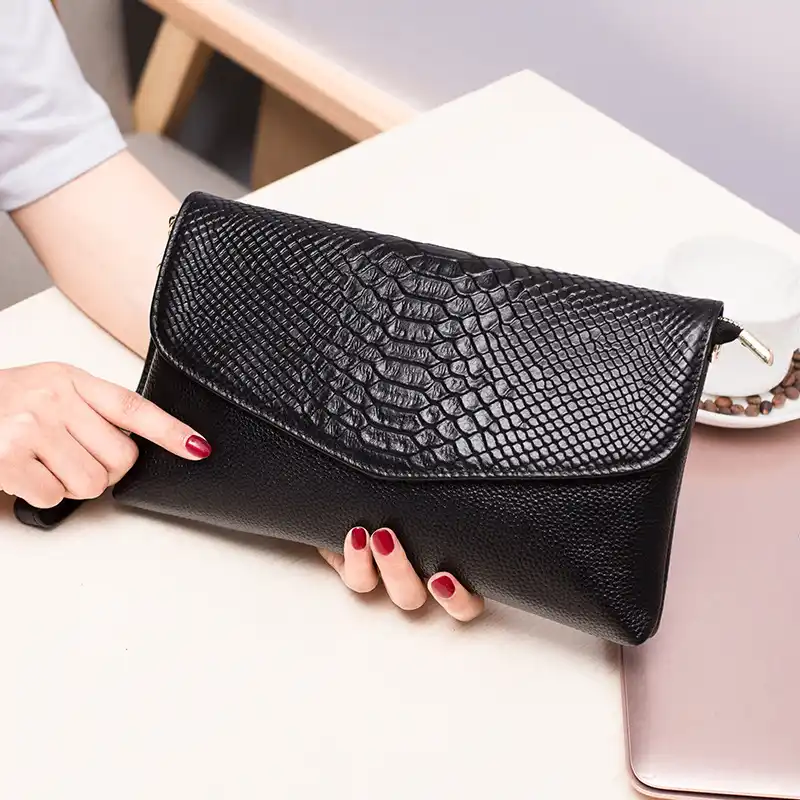 Oversized Envelope Clutch for Women Leather Designer Clutch Bag with Card Slots Quilted Handbag Purse