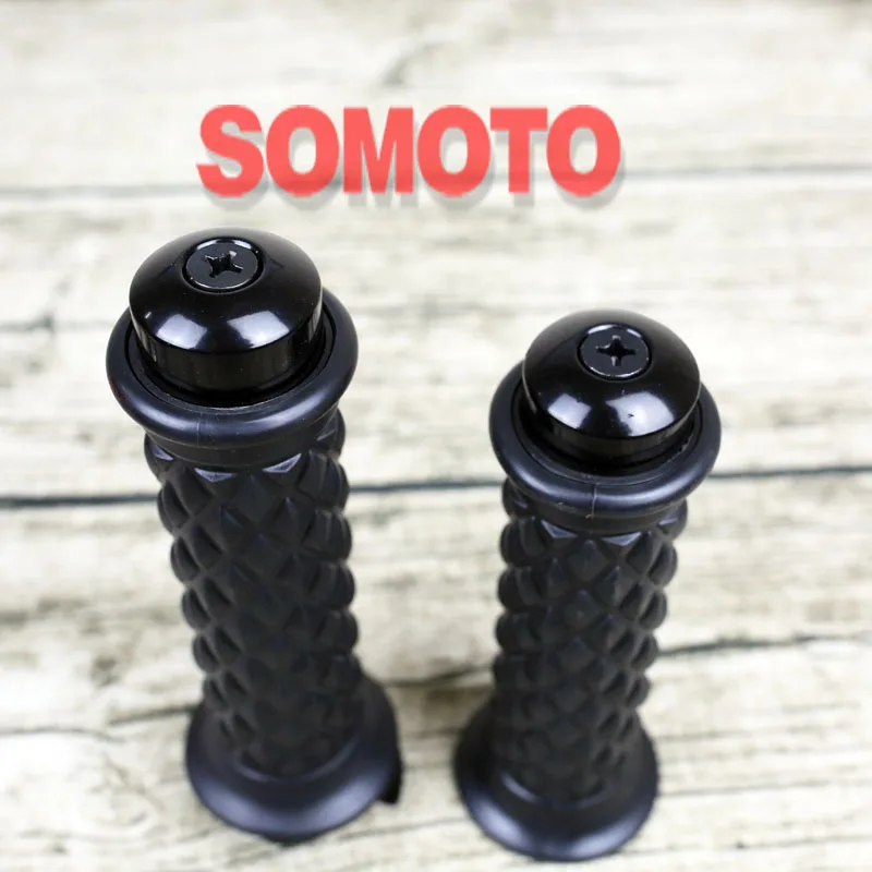 

Vintage Motorcycle Grid Handle Bar Cafe Racer hand grips Rubber black browm Motor handle bar Grips