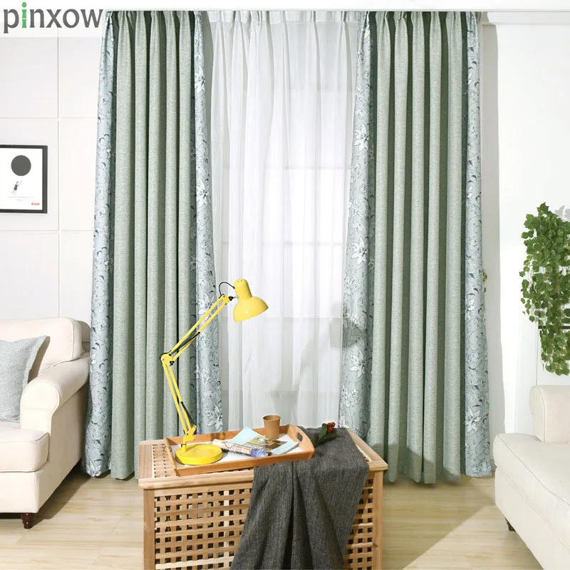 Blackout Soft Curtain Fabrics For Bedroom Luxury Solid Gray Panels