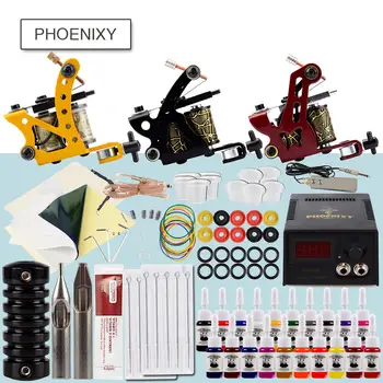 

Professional Tattoo Kit 3 Tattoo Machine Guns Set Black Ink Pigment Tattoo Power Permanent Pigment Makeup Tattoo Machine Set Kit
