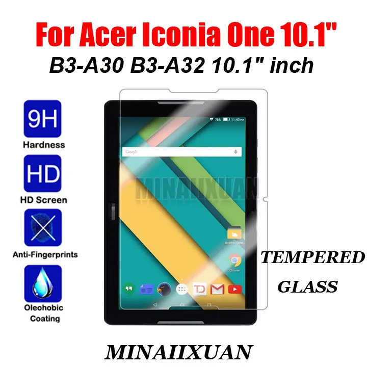 

9H Explosion-Proof Tempered Glass Screen Protector Protective Film For Acer Iconia One 10 B3-A30 B3-A32 B3 A30 10.1" Tablet