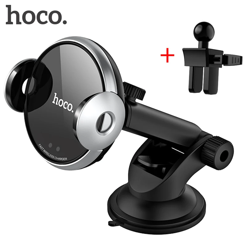 

HOCO Automatic Clamping Wireless Car Charger For iPhone Xr X Xs Samsung S10 Car Phone Holder Fast Wireless Charging Car Charger