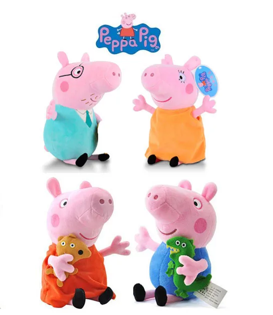 

4pcs/set Original peppa pig plush toy 19cm peppa George daddy mummy whole family Kid Stuffed Toy Baby Gift Cute plush toy