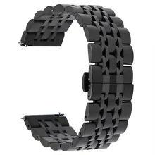 20mm 22mm Stainless Steel Watch Band for Seiko Samsung Gear S3 Butterfly Buckle Strap Quick Release Wrist Belt Bracelet + Tool