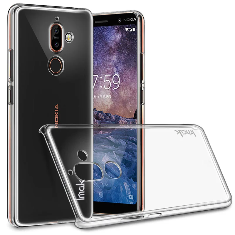 

IMAK Crystal Case For Nokia 7 Plus Case Hard PC Transparent Case Fundas For Nokia 7Plus Phone Cases Back Cover Nokia7 Plus Coque