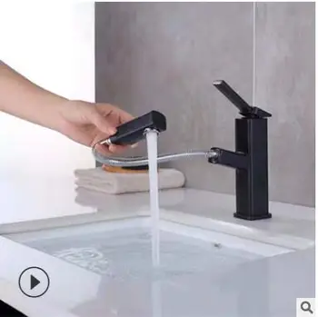 

ull-pull faucet/rotary pull-up cold and hot table basin scaling function