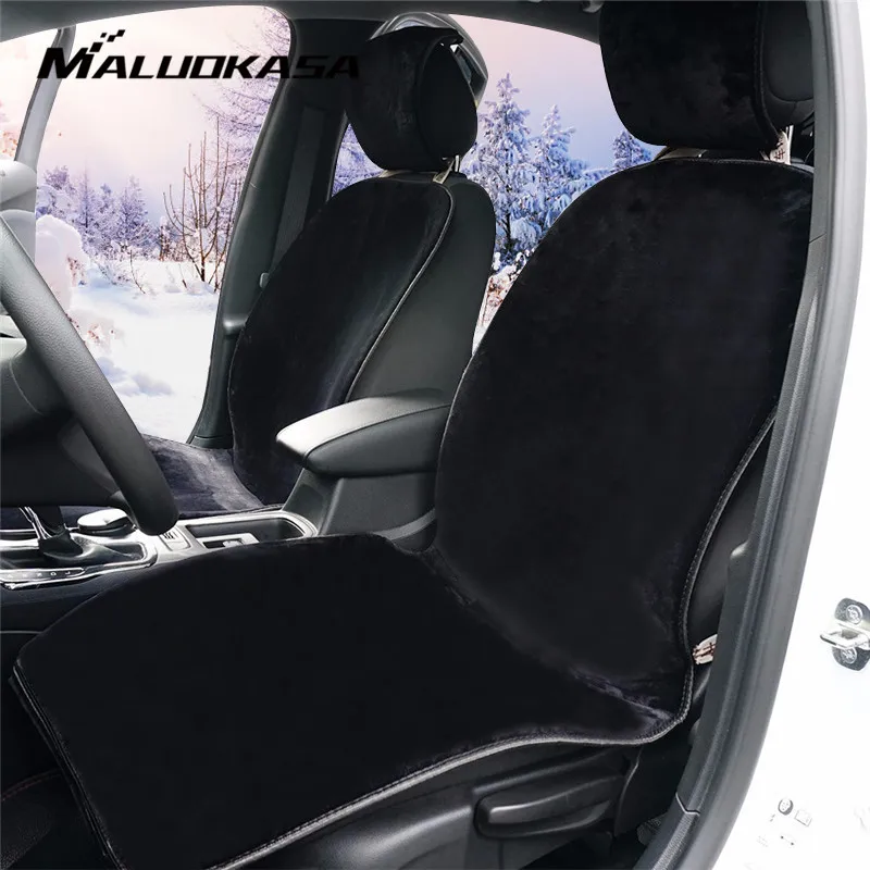 Comprar Asiento de coche funda cálida hecha a mano funda de piel de cuero de invierno asiento cálido Interior de coche cojín suave accesorios interiores de automóvil