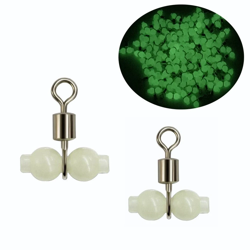 

5PCS/Lot Cross-Line Fishing Rolling Swivels 3 Way Luminous Fishing Line Swivels Connector Size 2# 4#