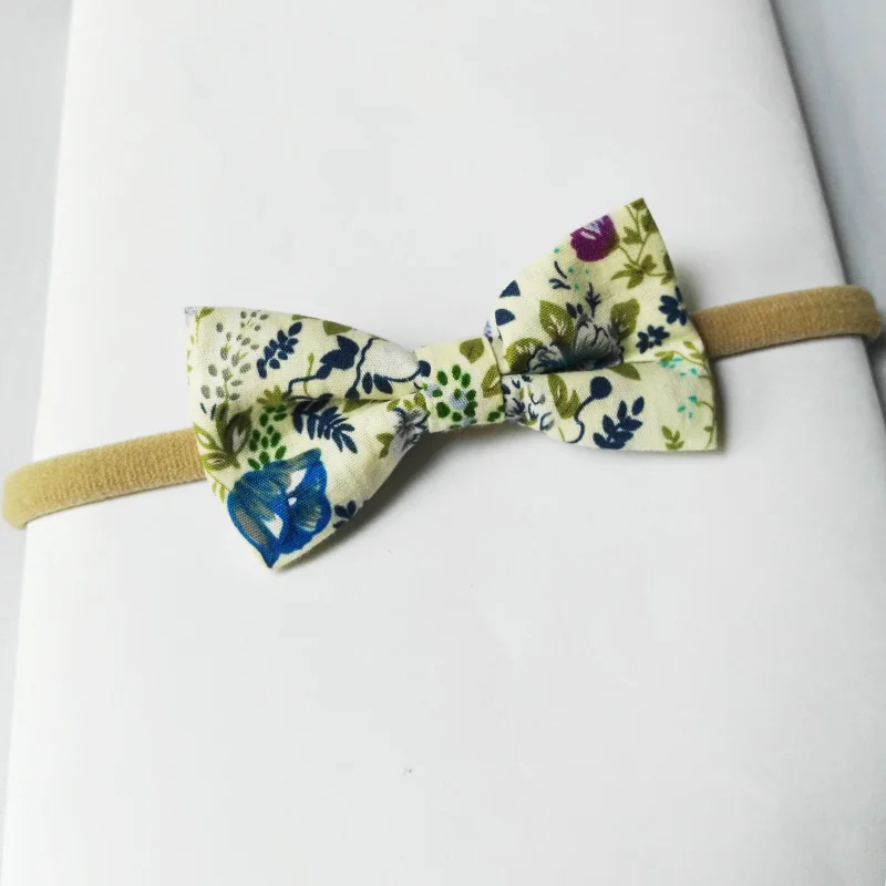 8 blue floral hair bows for girls