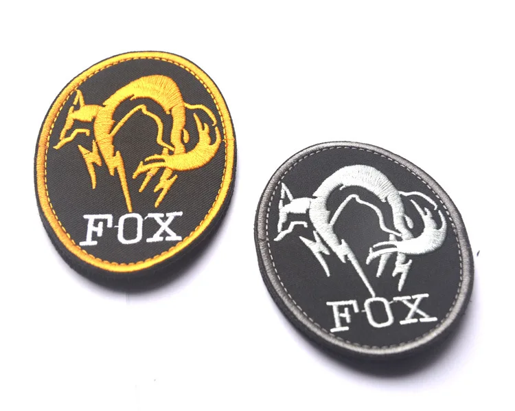 

Black Metal Gear Solid MGS FOX HOUND Special Force Group Ghost Embroidered Patch Tactical Emblem Military Chevrons Badge