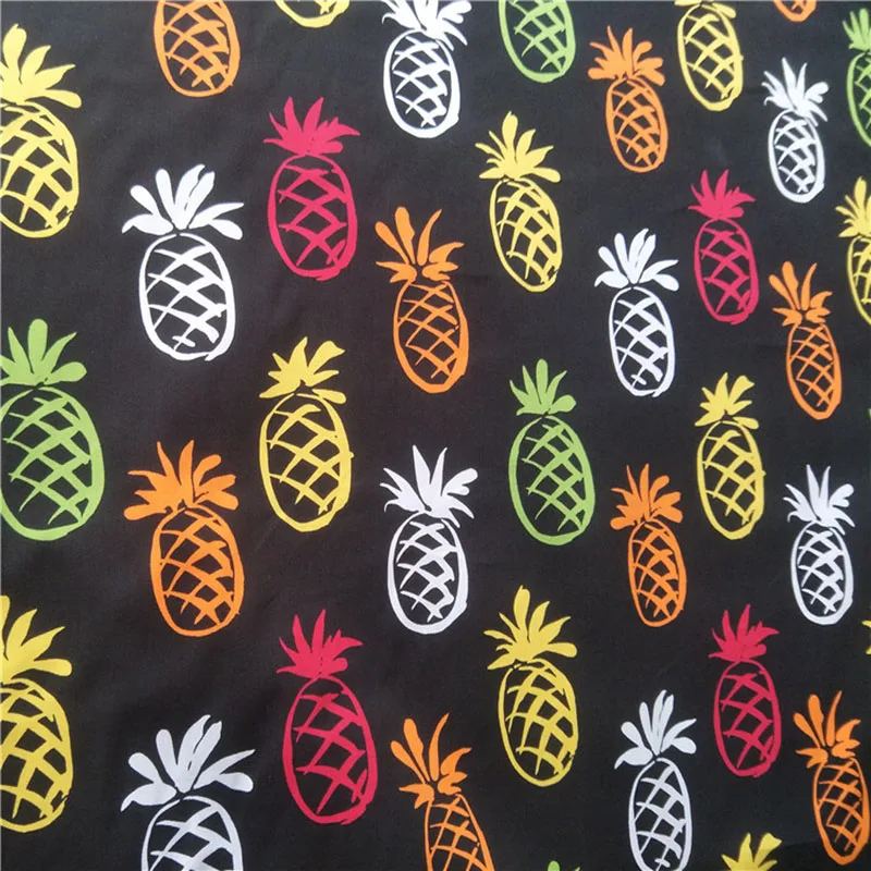 Красивые см 110 см Широкий ананас хлопок ткань красочные ананас печати хлопок с DIY лоскутное Вышивание платье костюмы