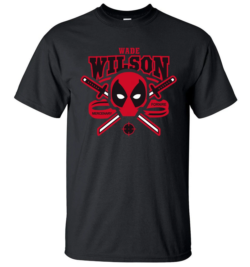 

New Arrival Deadpool Wade Wilson T Shirts 2019 Summer Men Short Sleeve Shirts 100% Cotton Male T-Shirts Hip Hop Brand-Clothing