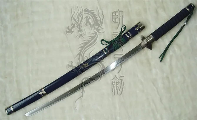 

S0247 BLUE EXORCIST OKUMURA RIN KRISS SWORD HAMON EDGE W/ PRUSSIAN SCABBARD 42"