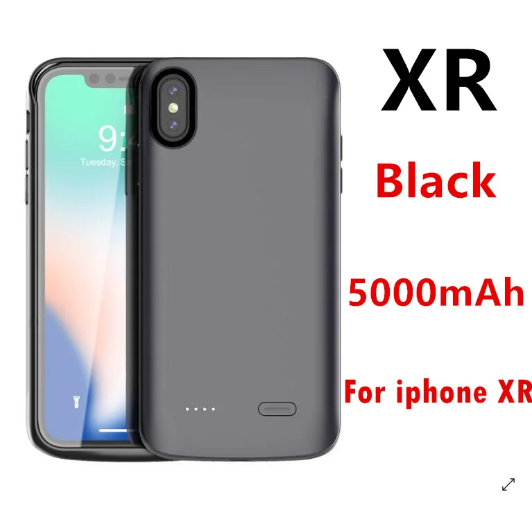 Новейший Внешний чехол Gagaking для iphone X, XS, XSmax, XR, портативное зарядное устройство, чехол для apple X 6000 мАч, Ультратонкий внешний аккумулятор - Цвет: Black for iphone XR