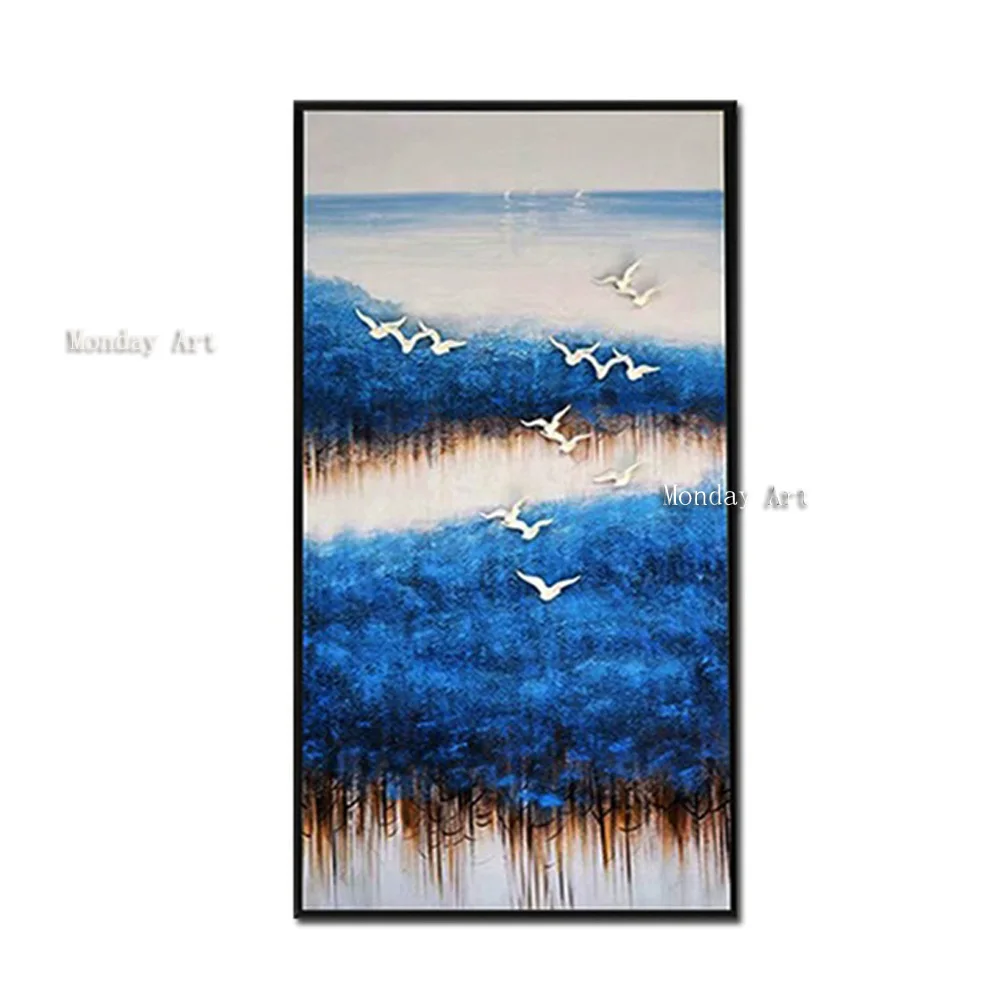 QQ Hand-Painted-Oil-Painting-on-canvas-Abstract-Blue-forest-and-birds-Unique-gift-Wall-Picture-for1 (6)