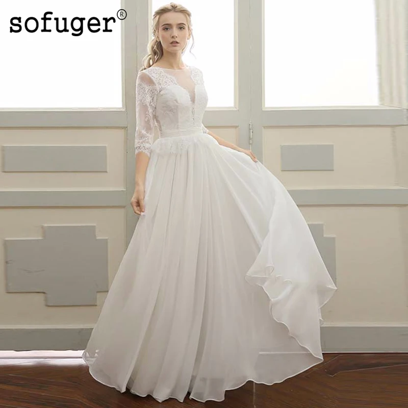 Vestido de Noiva блестящее кружевное пляжное свадебное платье Сексуальное Белое Бохо Свадебный платья свадебное платье