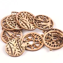 10 шт. резной Рождественский шар дерево DIY Ремесло Скрапбукинг украшения натуральные деревянные украшения для домашнего ремесла m1855